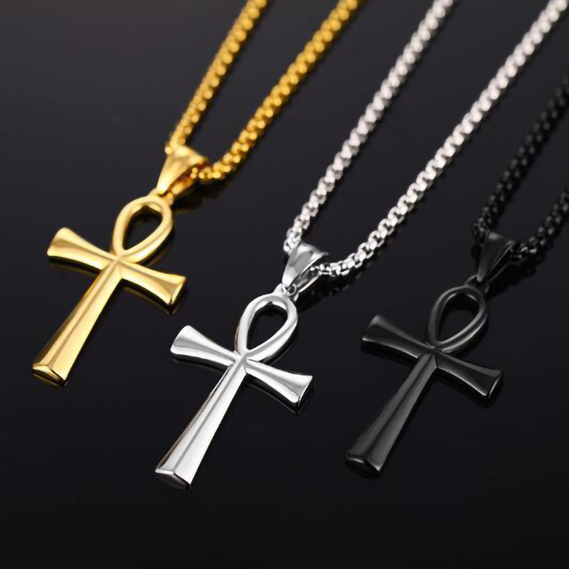 Men Accessories Pendant - Stainless Steel Egyptian Ankh Necklace For