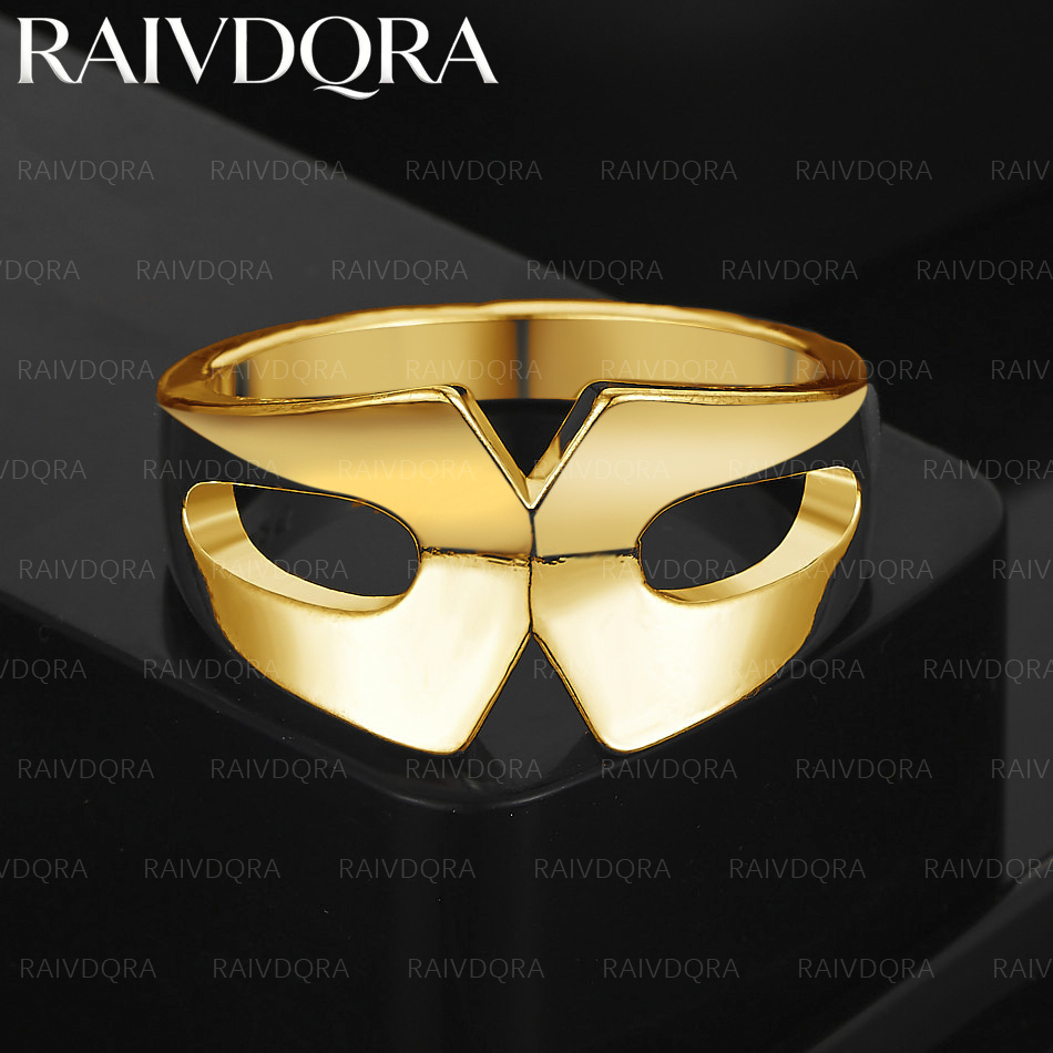 Men'S Yellow Accessories - 18K Gold Plated Mask Ring For