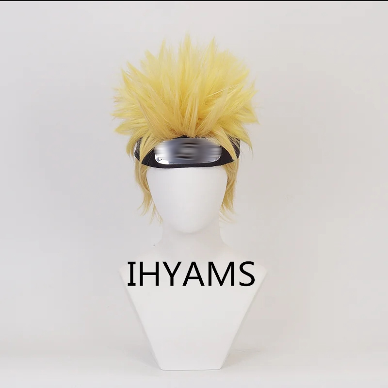 Men'S Yellow Accessories - Uzumaki Cosplay Wigs 30cm Short Golden