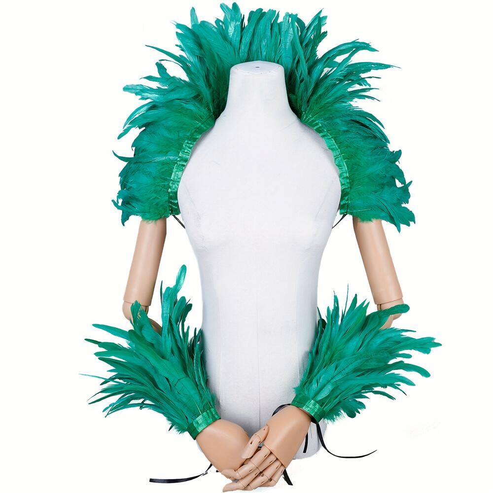 Men Accessories Elegant - Elegant Red Feathers Women's Shawl for
