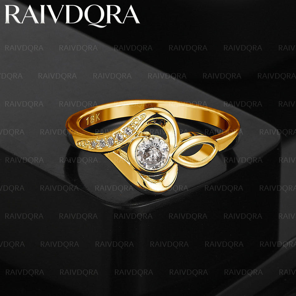 Men'S Yellow Accessories - 18K Gold Plated Heart Zircon Wedding
