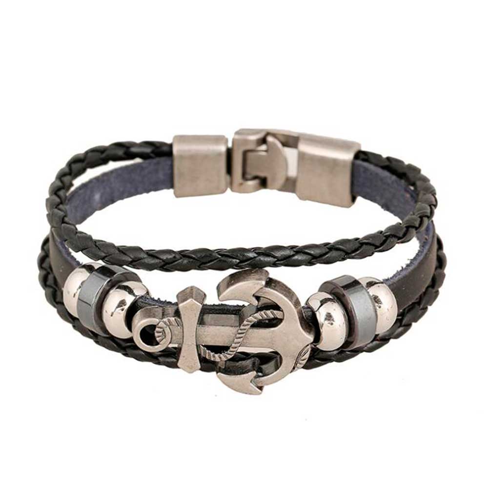 Men Accessories Pk - Multi Layered Vintage Leather Rope Bracelets