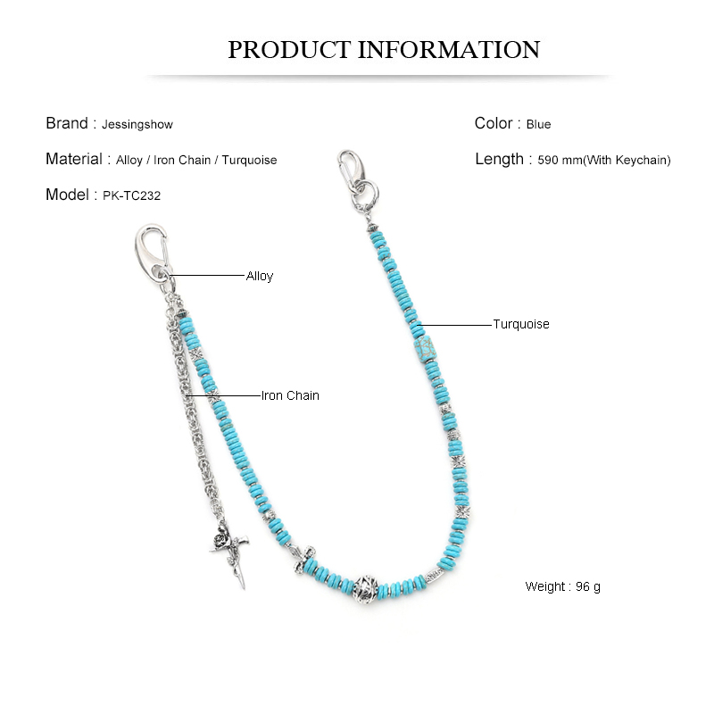 Boho Punk Jean Chain Handmade  - Men Accessories Pk 评论和价格