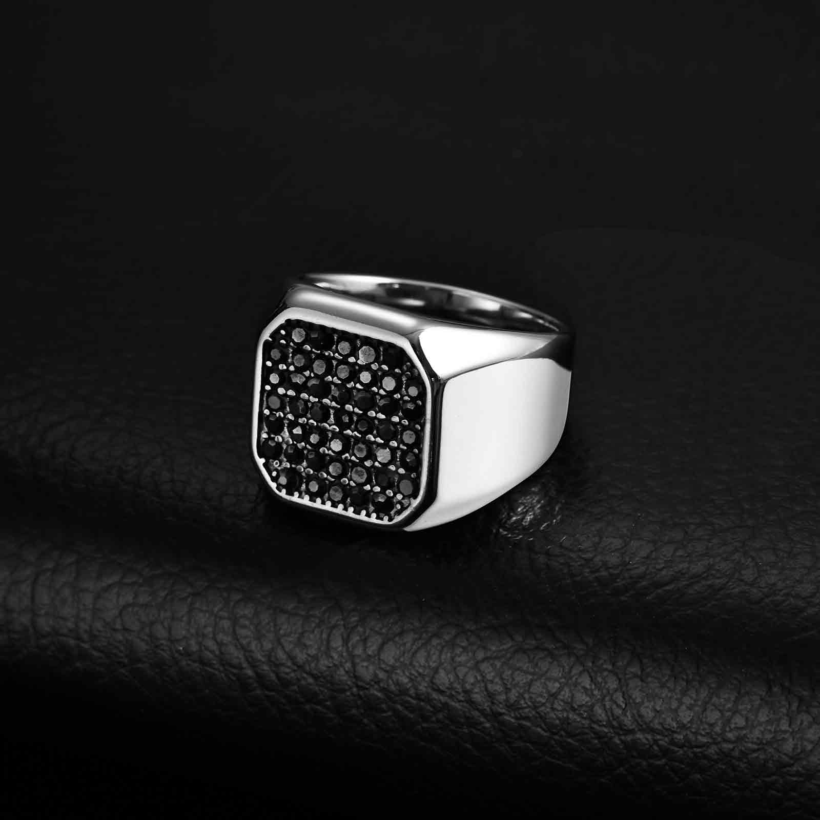 Punk Style Stainless Steel Sig - Signet Ring Men 评论和价格