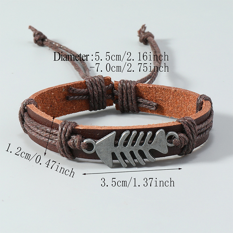 Trendy Retro Leather Woven Fis - Men Accessories Pk 评论和价格