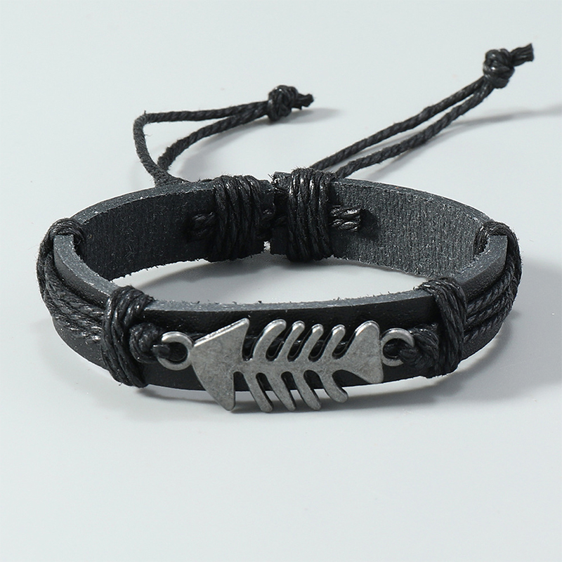 Trendy Retro Leather Woven Fis - Men Accessories Pk 评论和价格