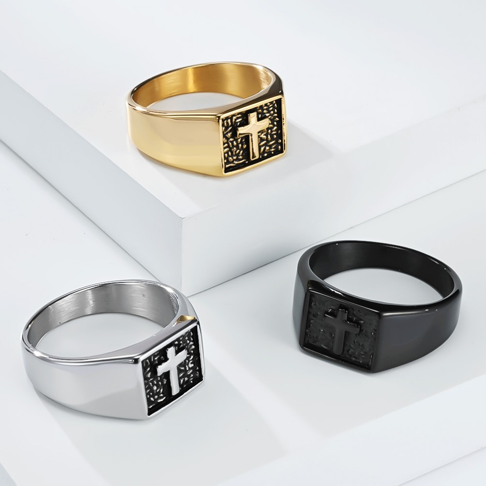 Somen Vintage Stainless Steel  - Signet Ring Men 评论和价格