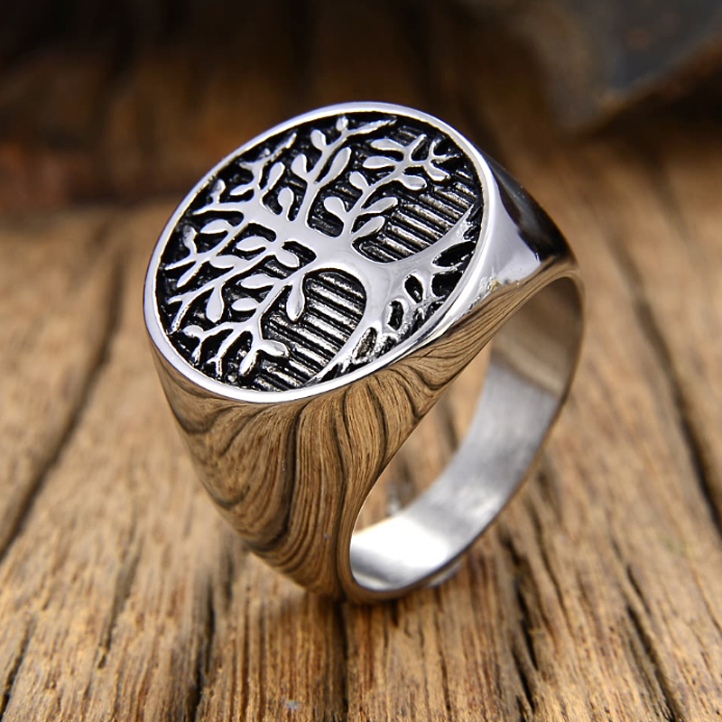 Classic Tree of Lift Signet Ri - Signet Ring Men 评论和价格