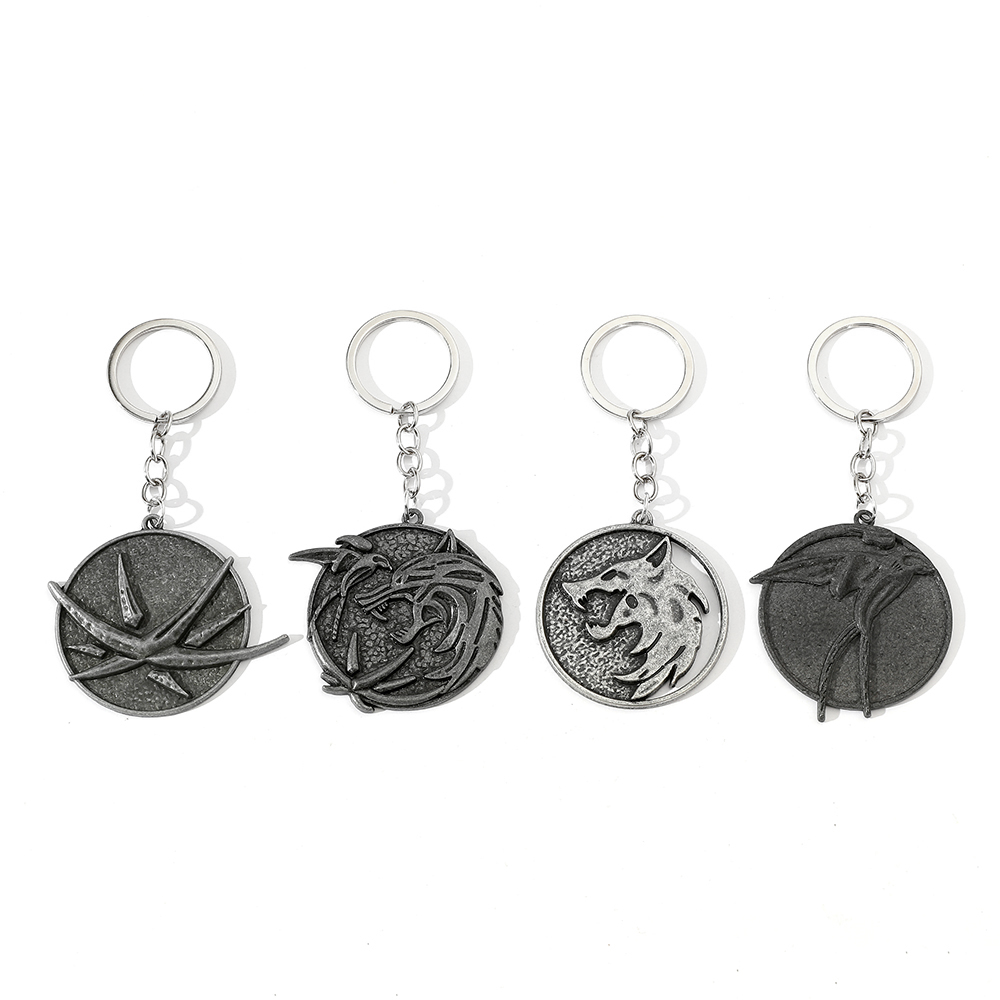 Vintage Wolf Head Keychain Gam - Men Accessories Pendant 评论和价格