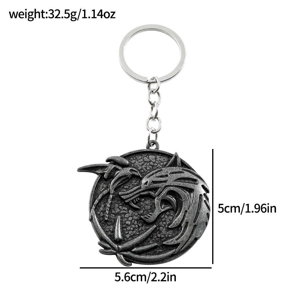 Vintage Wolf Head Keychain Gam - Men Accessories Pendant 评论和价格