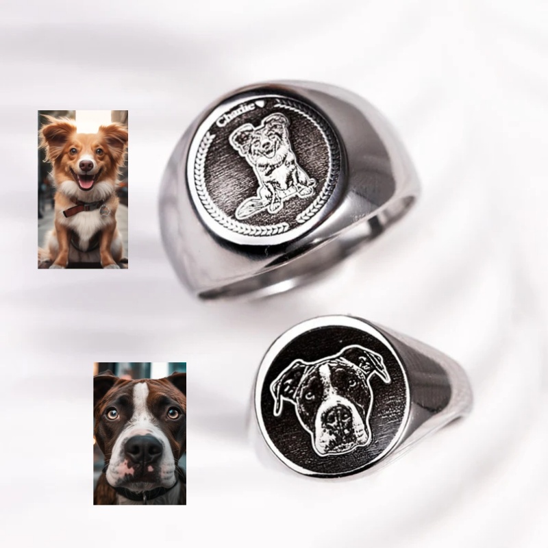 Custom Engrave Photo Signet Ri - Signet Ring Men 评论和价格