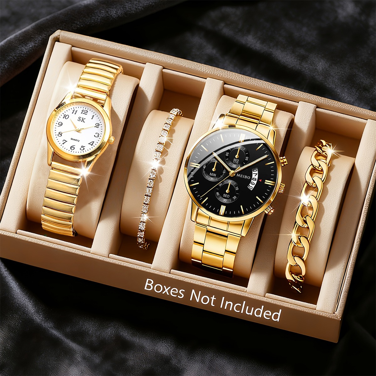 4PCS Fashion Couples Watches B - Men Accessories Elegant 评论和价格