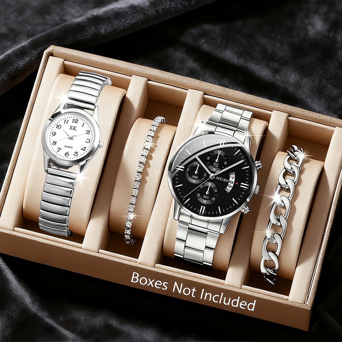 4PCS Fashion Couples Watches B - Men Accessories Elegant 评论和价格