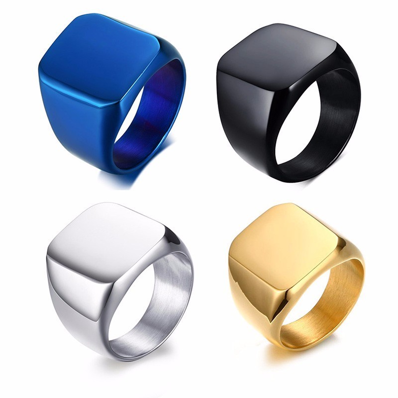 Vnox Free Personalized Stamp R - Signet Ring Men 评论和价格