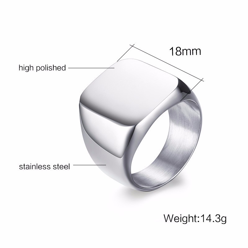Vnox Free Personalized Stamp R - Signet Ring Men 评论和价格
