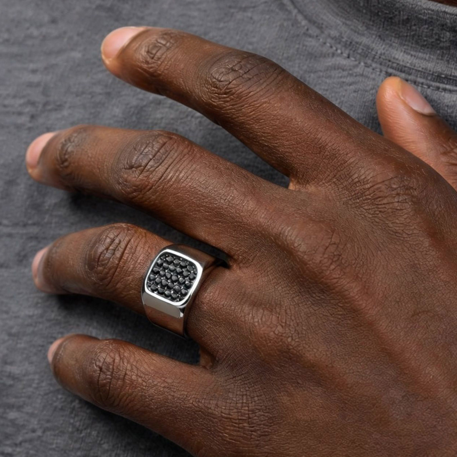 Punk Stainless Steel Signet Ri - Signet Ring Men 评论和价格