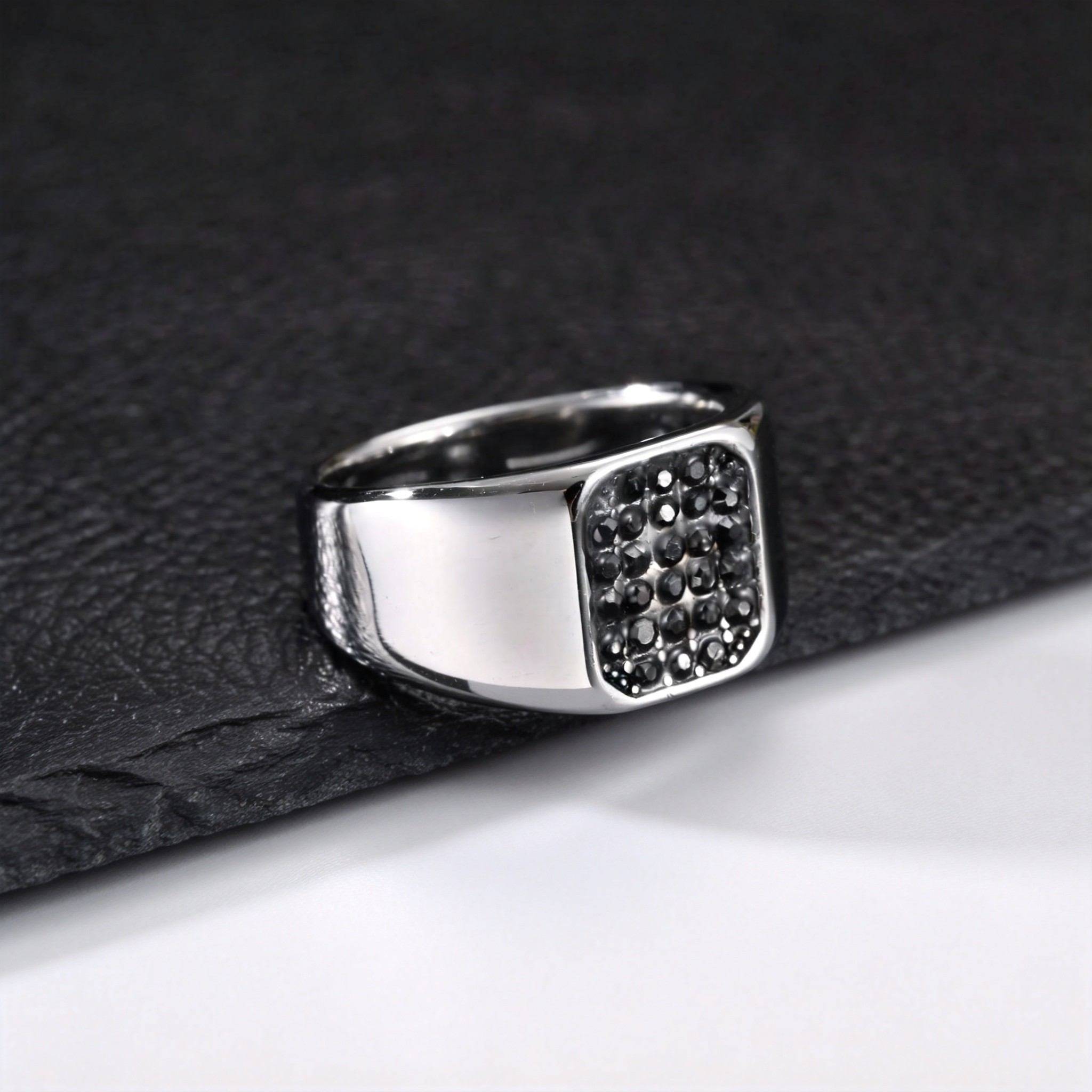 Punk Stainless Steel Signet Ri - Signet Ring Men 评论和价格