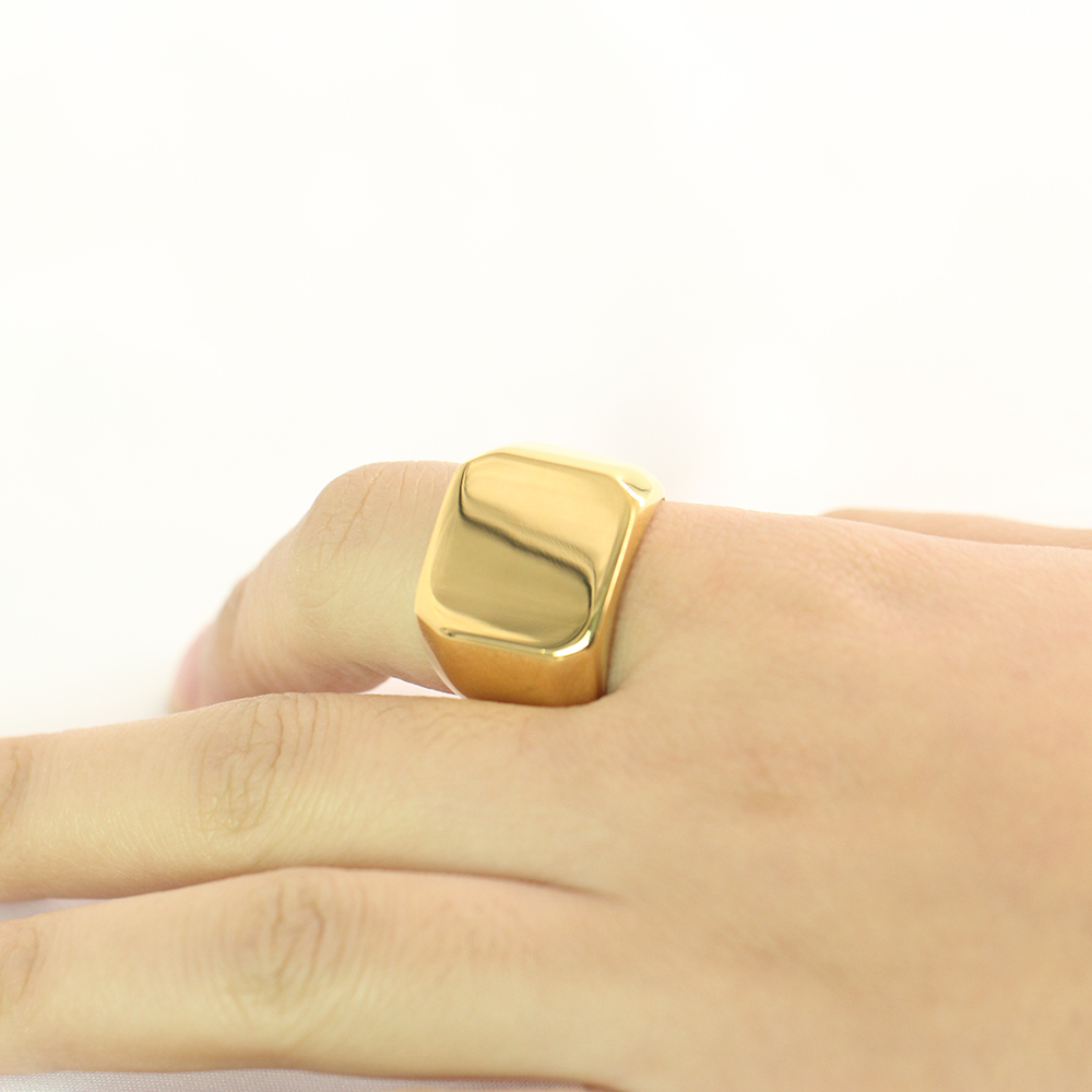 Free Engrave New Silver/Gold/B - Signet Ring Men 评论和价格