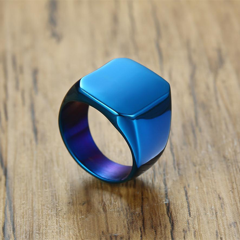 Free Engrave New Silver/Gold/B - Signet Ring Men 评论和价格