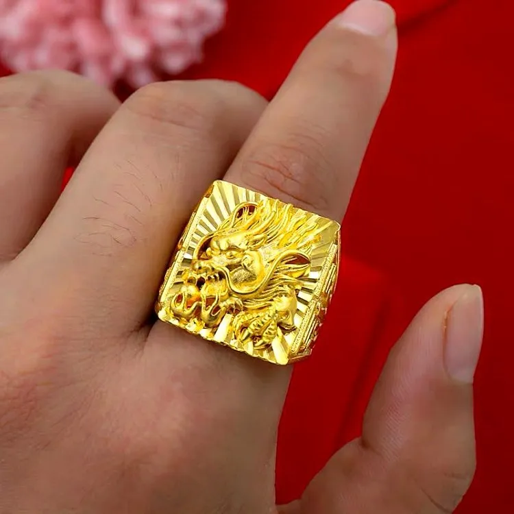 Real Pure K Gold Color Embosse - Men'S Yellow Accessories 评论和价格