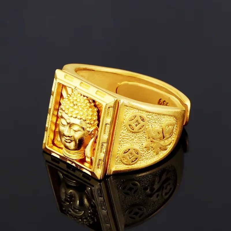 Real Pure K Gold Color Embosse - Men'S Yellow Accessories 评论和价格