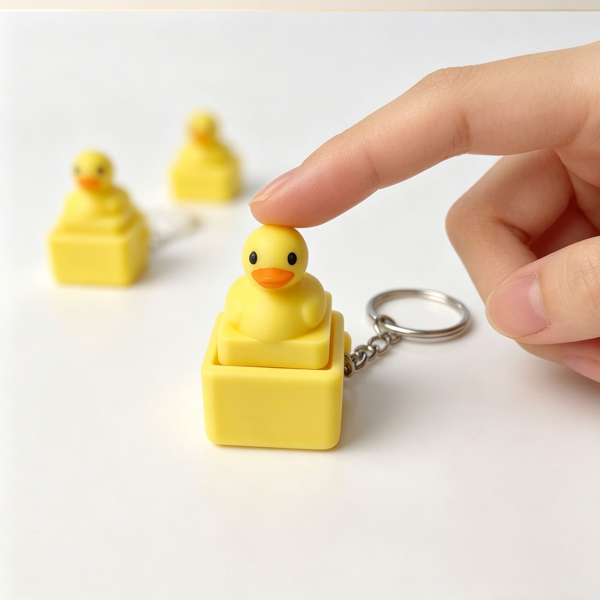 Cute Yellow Duck Press Keychai - Men'S Yellow Accessories 评论和价格