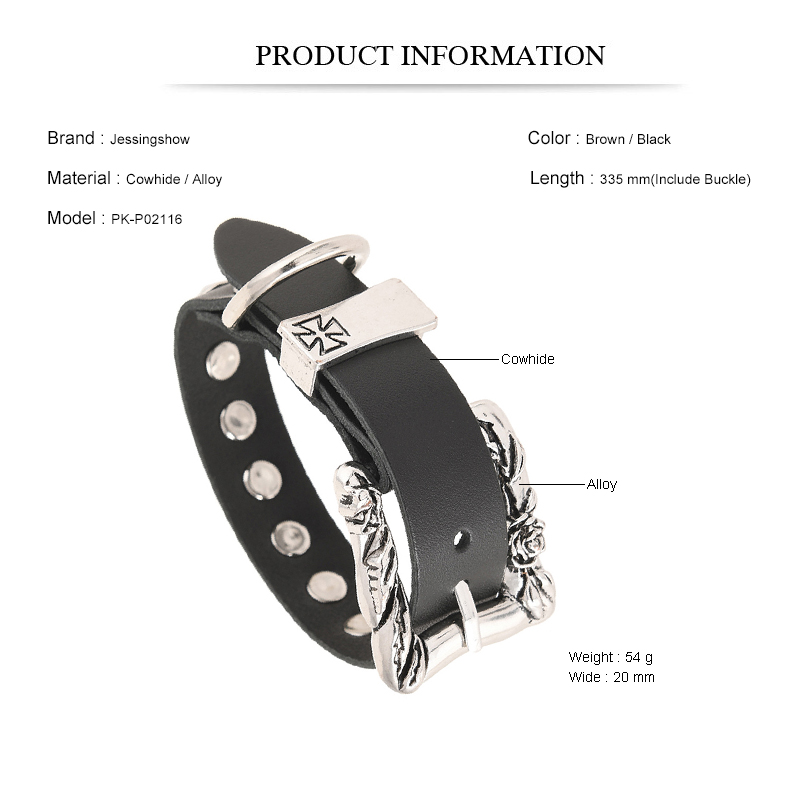 Rock Punk Style Large Buckle B - Men Accessories Pk 评论和价格