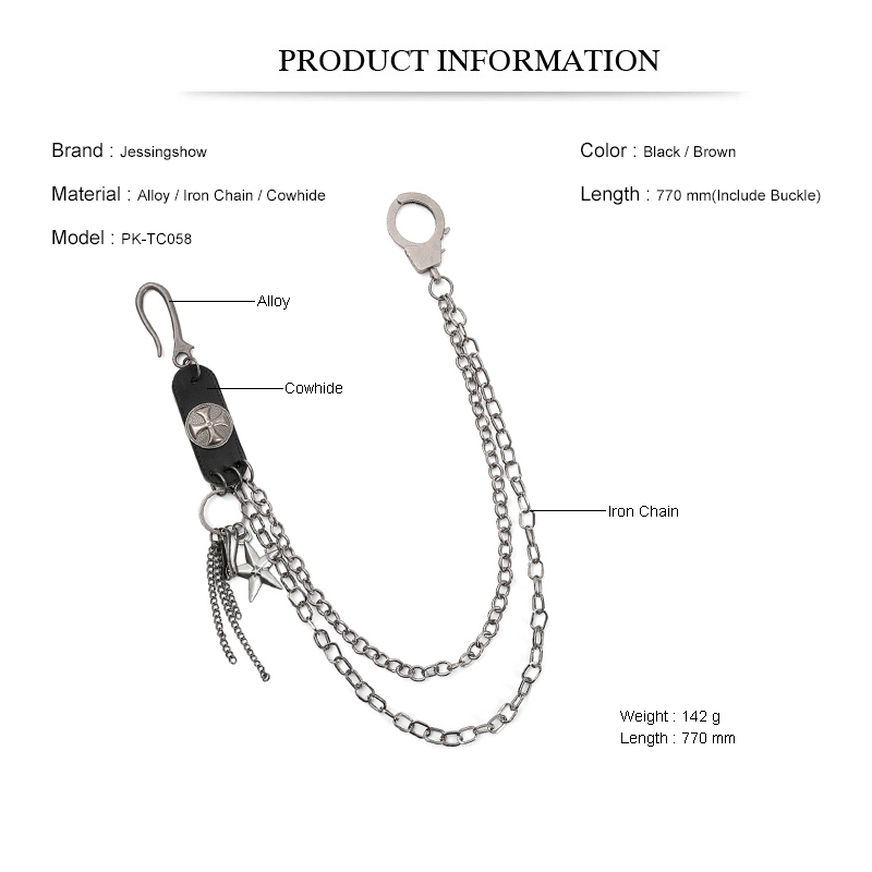 Punk Steet Cowhide Keychains C - Men Accessories Pk 评论和价格
