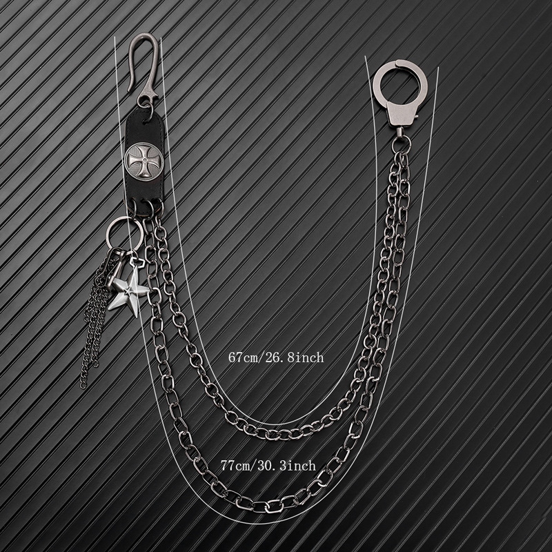 Punk Steet Cowhide Keychains C - Men Accessories Pk 评论和价格