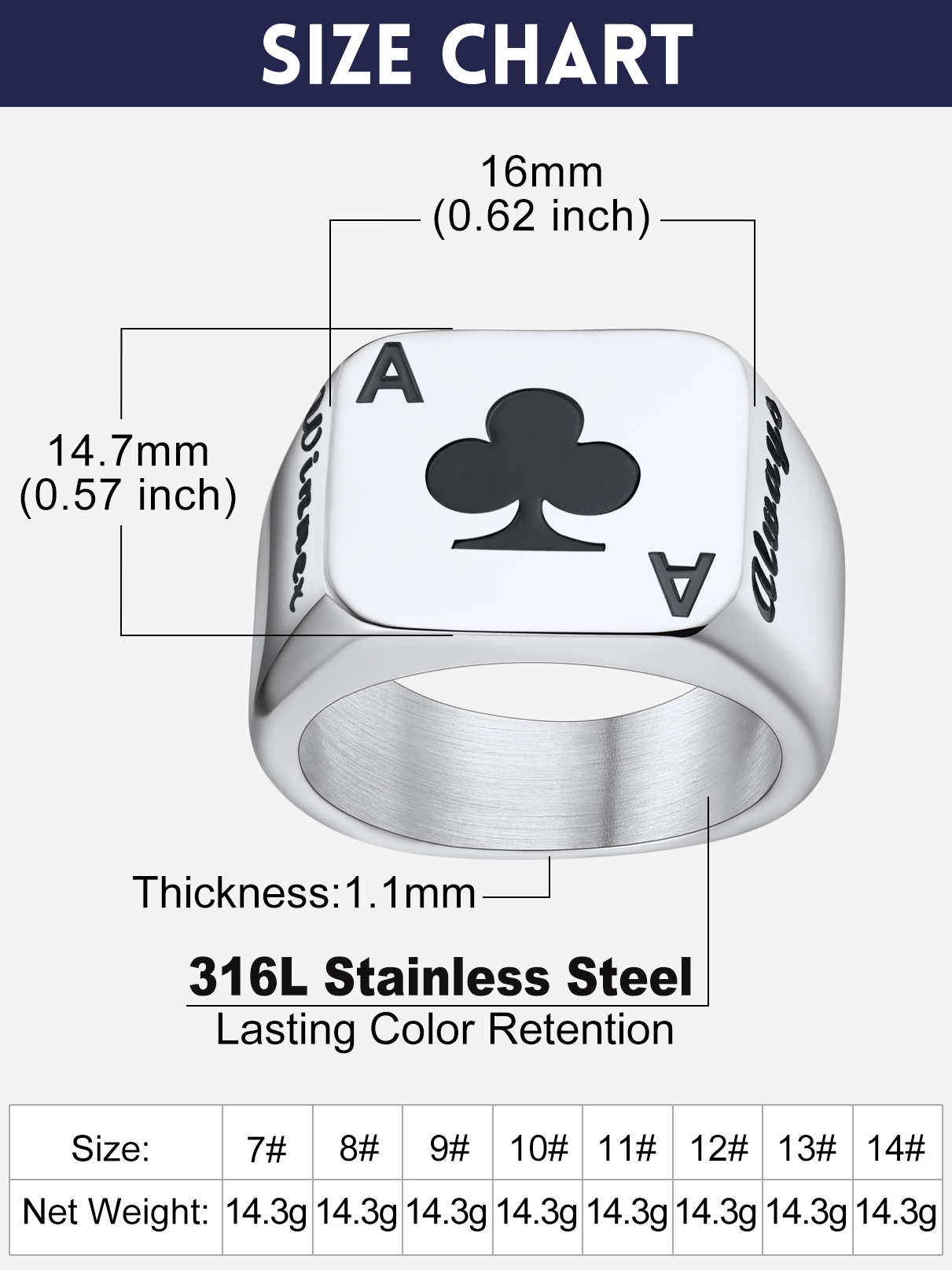 U7 Customized Square Rectangle - Signet Ring Men 评论和价格