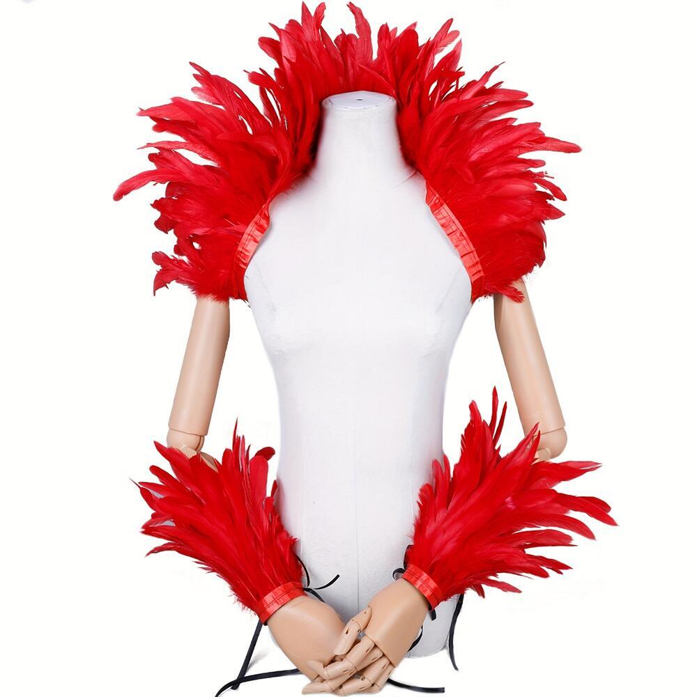 Elegant Red Feathers Women's S - Men Accessories Elegant 评论和价格