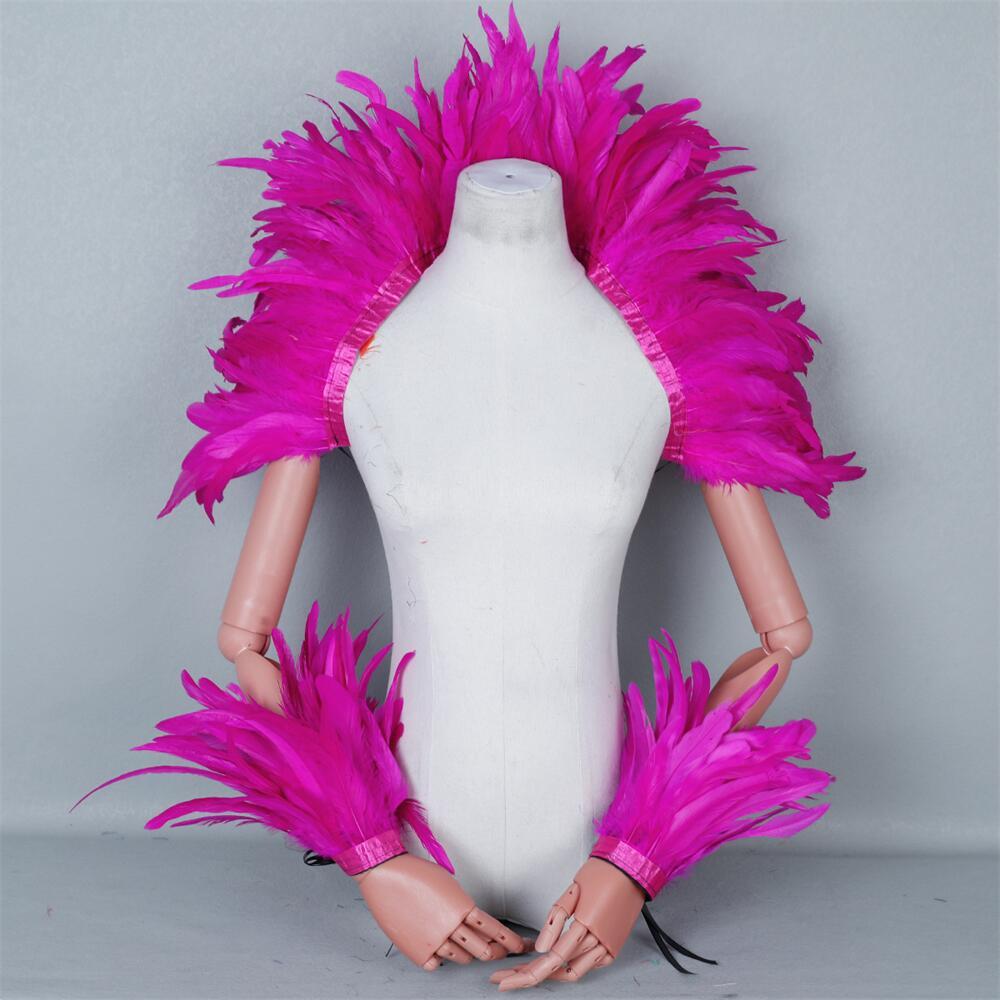 Elegant Red Feathers Women's S - Men Accessories Elegant 评论和价格
