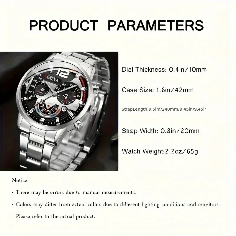 2pcs Stylish Round Face Quartz - Men Accessories Elegant 评论和价格