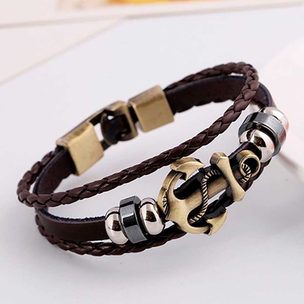 Multi Layered Vintage Leather  - Men Accessories Pk 评论和价格