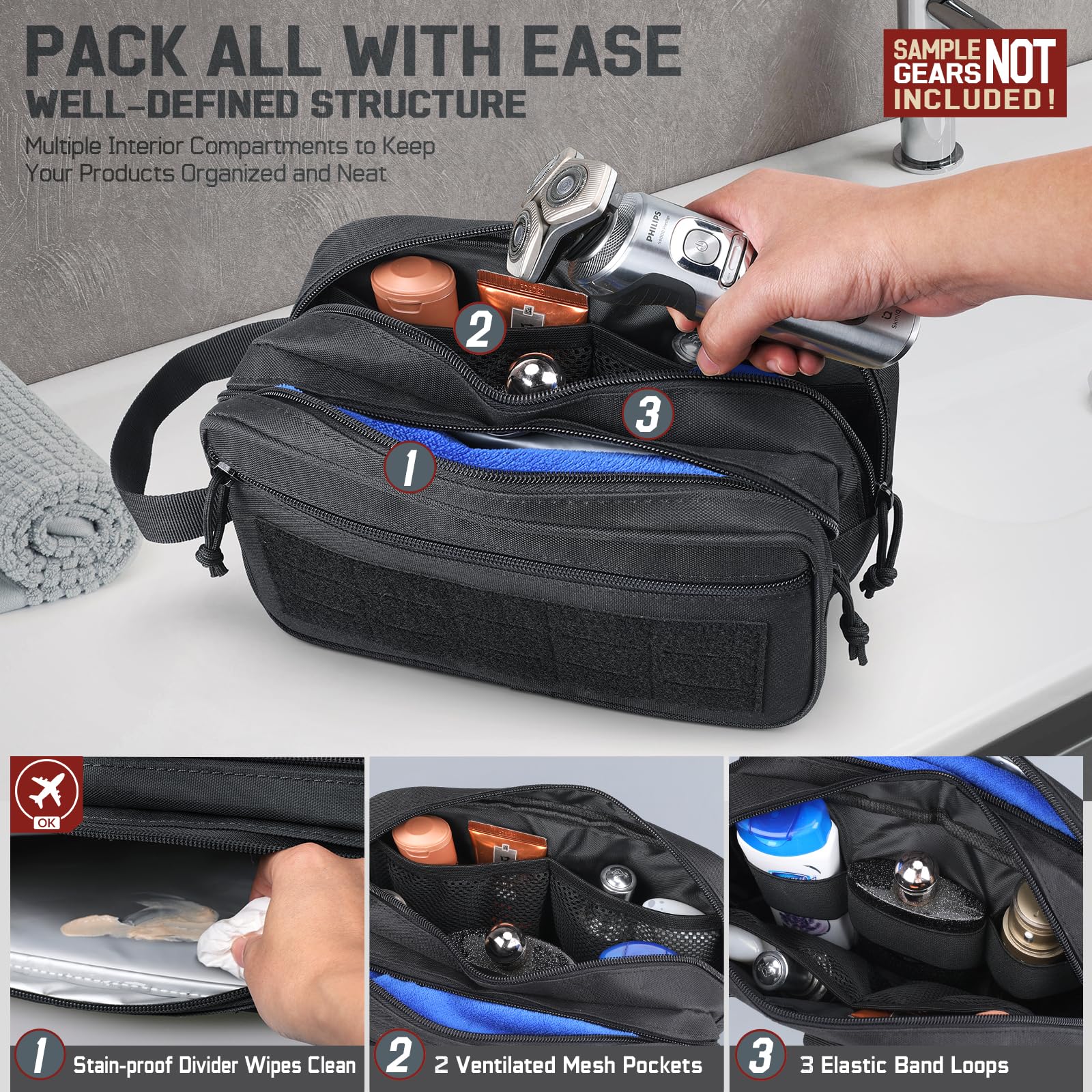Tactical Toiletry Bag for Men, - Men Accessories Kit Bag 评论和价格