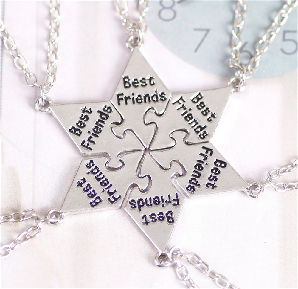 6 Pcs/Set Best Friend Necklace - Men'S Accessories Best 评论和价格