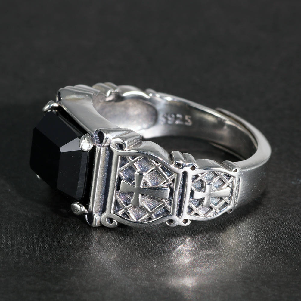 Vintage Punk Silver 925 Jewelr - Signet Ring Men 评论和价格