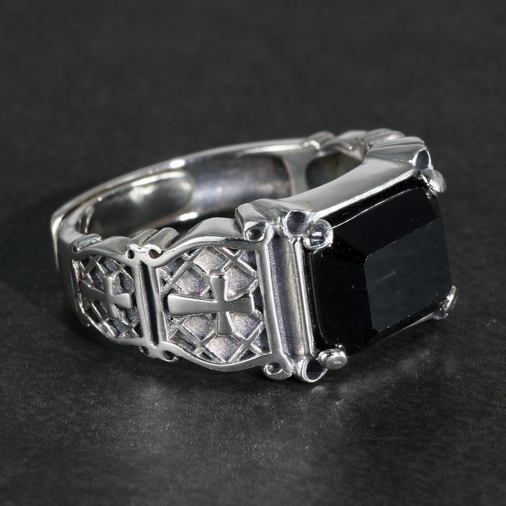 Vintage Punk Silver 925 Jewelr - Signet Ring Men 评论和价格
